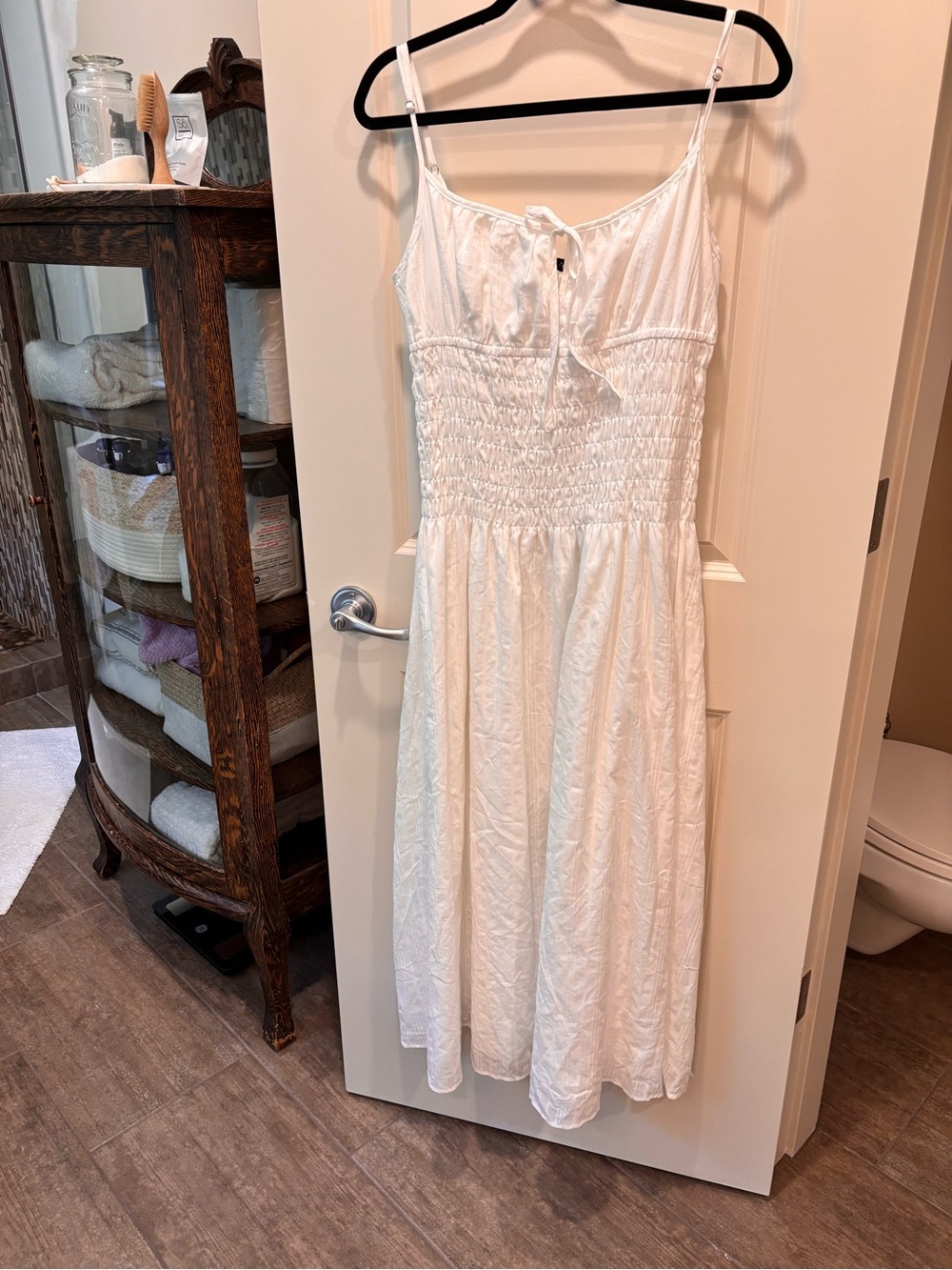 White Smocked Bodice Dress